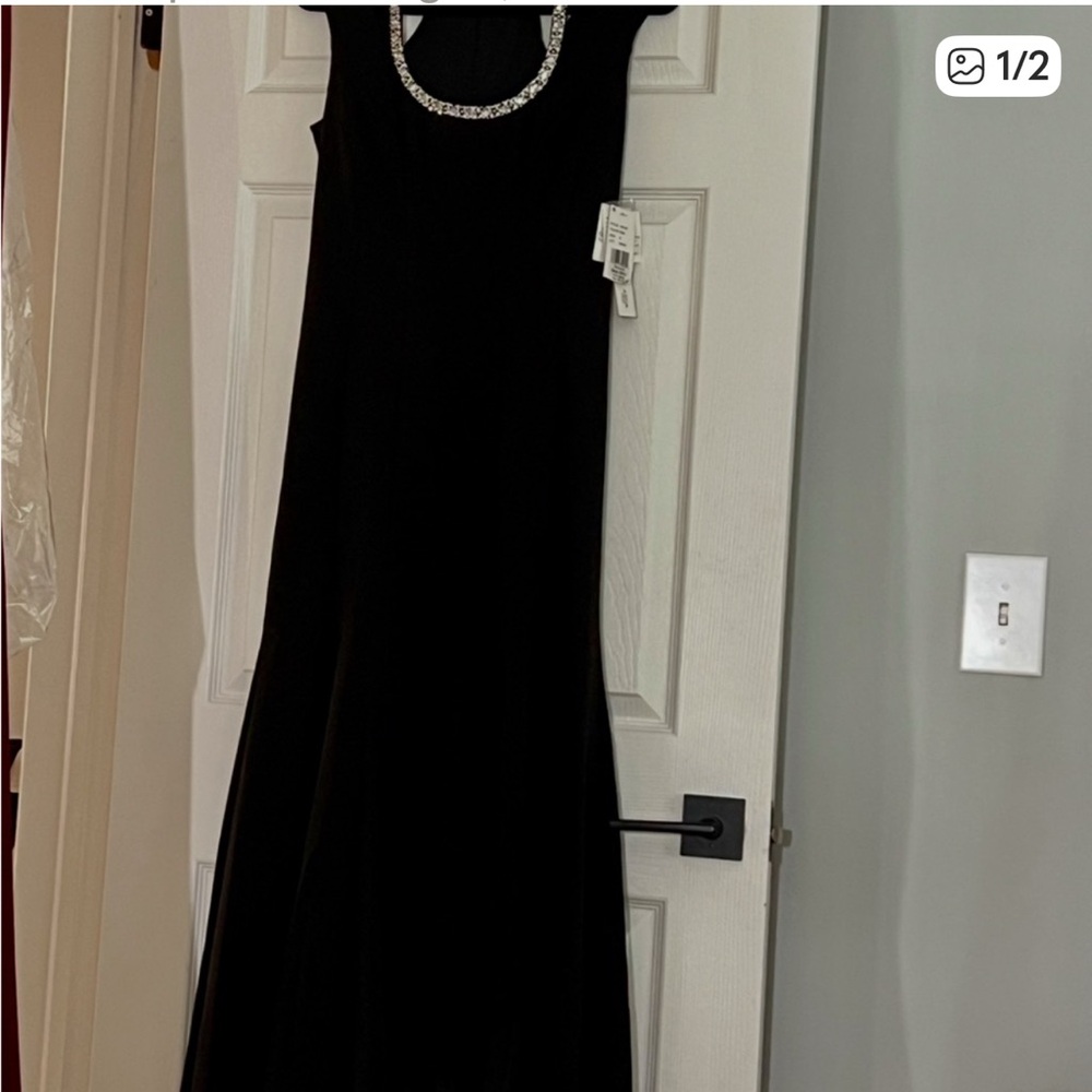 Aqua Black Sleeveless Maxi Gown for Cocktail Events, new with tags! - Picture 3 of 3